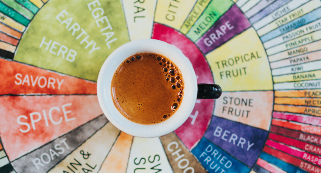 aroma rad für die kaffee verkostung