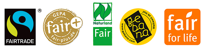 vielzahl von fairtrade-siegeln
