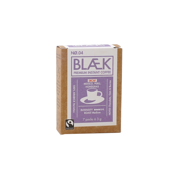 BLAEK Decaf Medium Roast BIO + Fair, 7 x 3 g