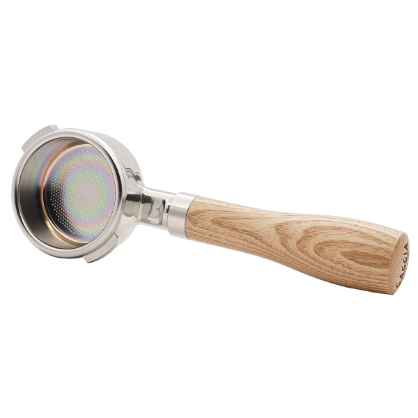 Gaggia bodenloser Edelstahl-Siebträger mit Holzgriff
