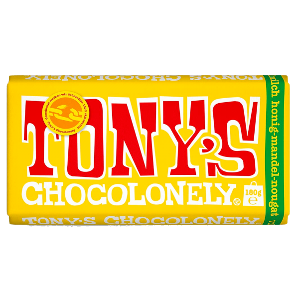 Tony's Honig-Mandel-Nougat 32 % Vollmilchschokolade, 180 g