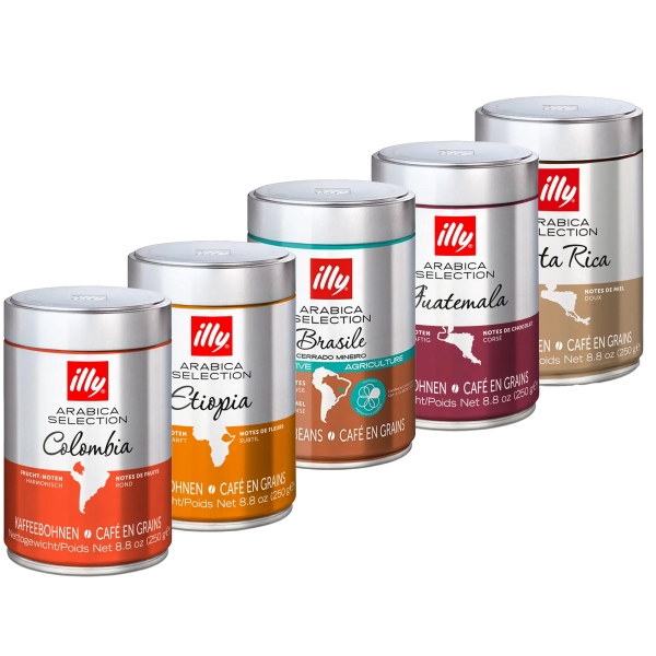 Illycaffè Selection Starterpaket, 5 x 250 g, Bohne